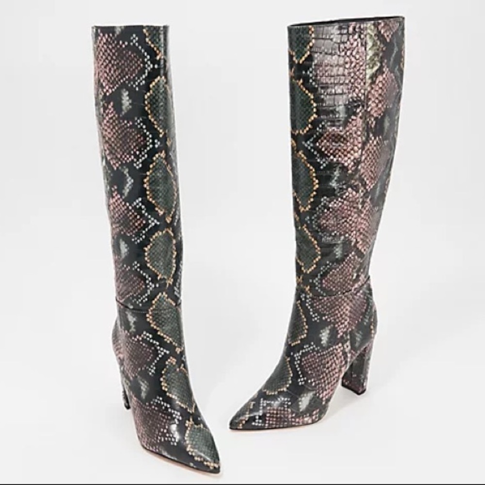 Sam Edelman Snake Pointed-Toe Tall-Shaft Boots